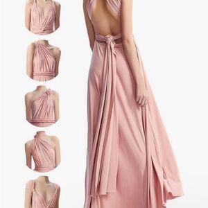 Amazon Blush Pink Convertible Backless Dress